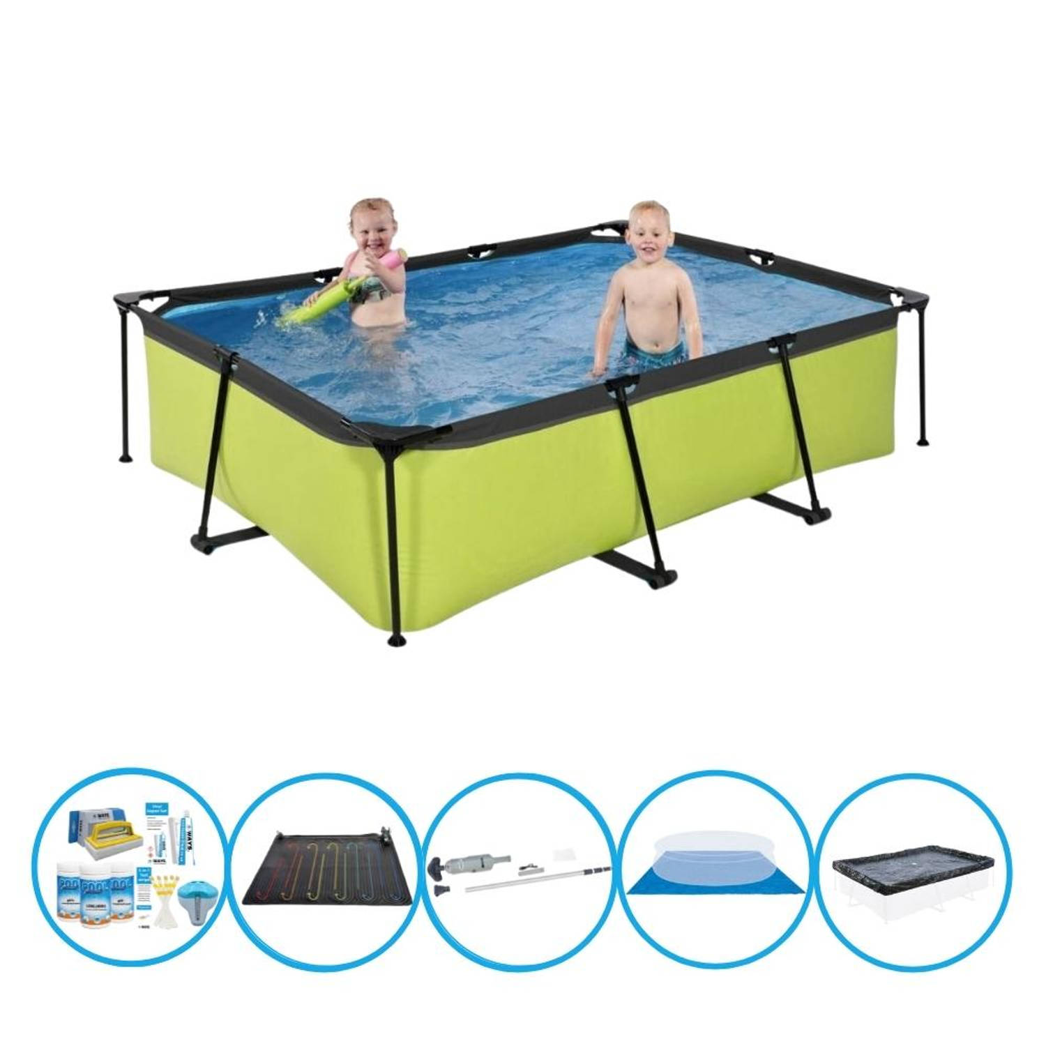 Exit Zwembad Lime Frame Pool 220x150x60 Cm Met Accessoires