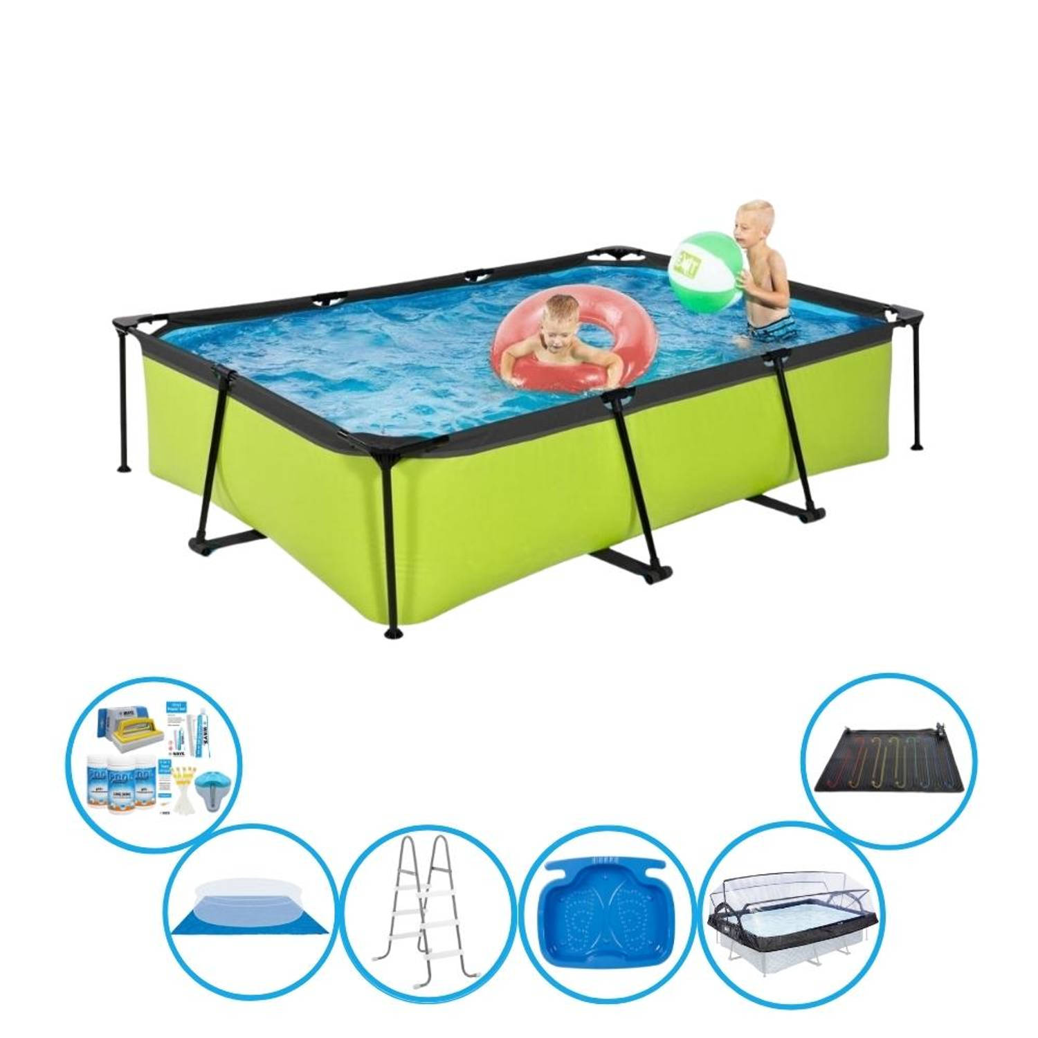 EXIT Zwembad Lime - 300x200x65 cm - Frame Pool - Inclusief toebehoren