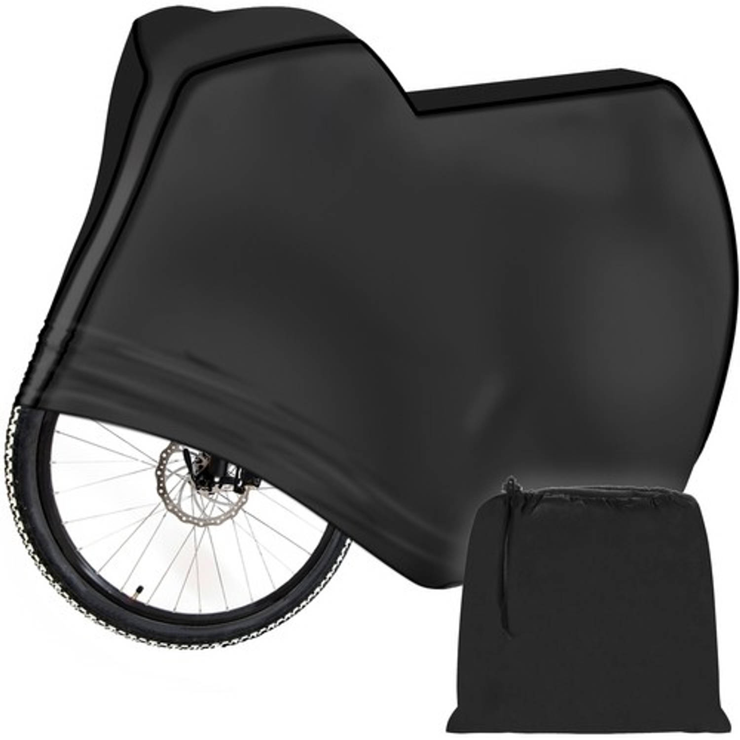 Malatec waterdichte fietshoes met opbergzak zwart - Ook geschikt voor scooters en elektrische fietsen