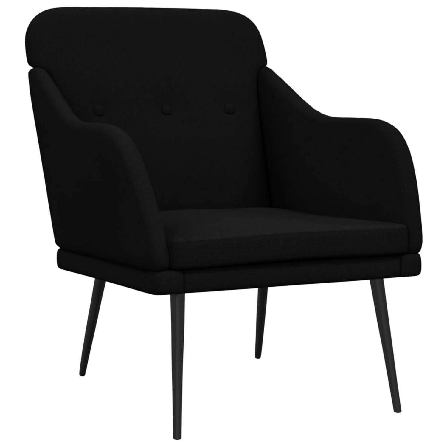 Vidaxl Fauteuil 63x76x80 Cm Stof Zwart