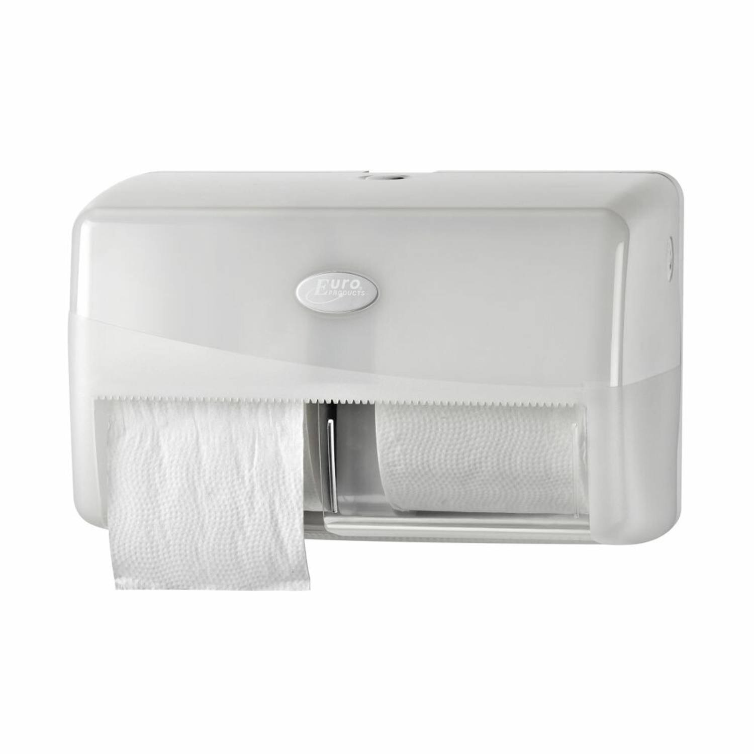 Pearl White Duo Toiletpapier Dispenser, compact wit