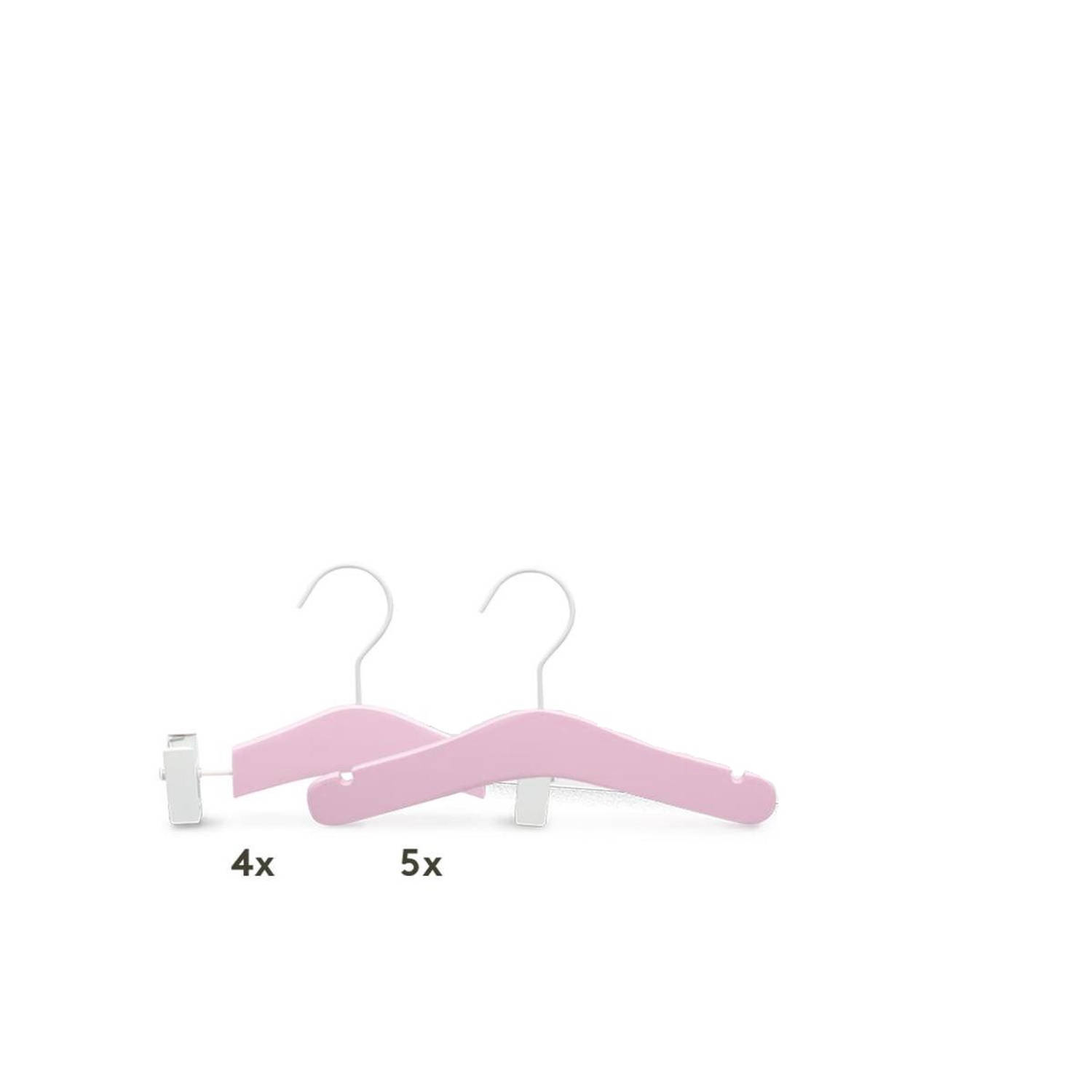 Relaxwonen - Baby kledinghangers - Set van 9 - Roze - Broek en kledinghangers - extra stevig