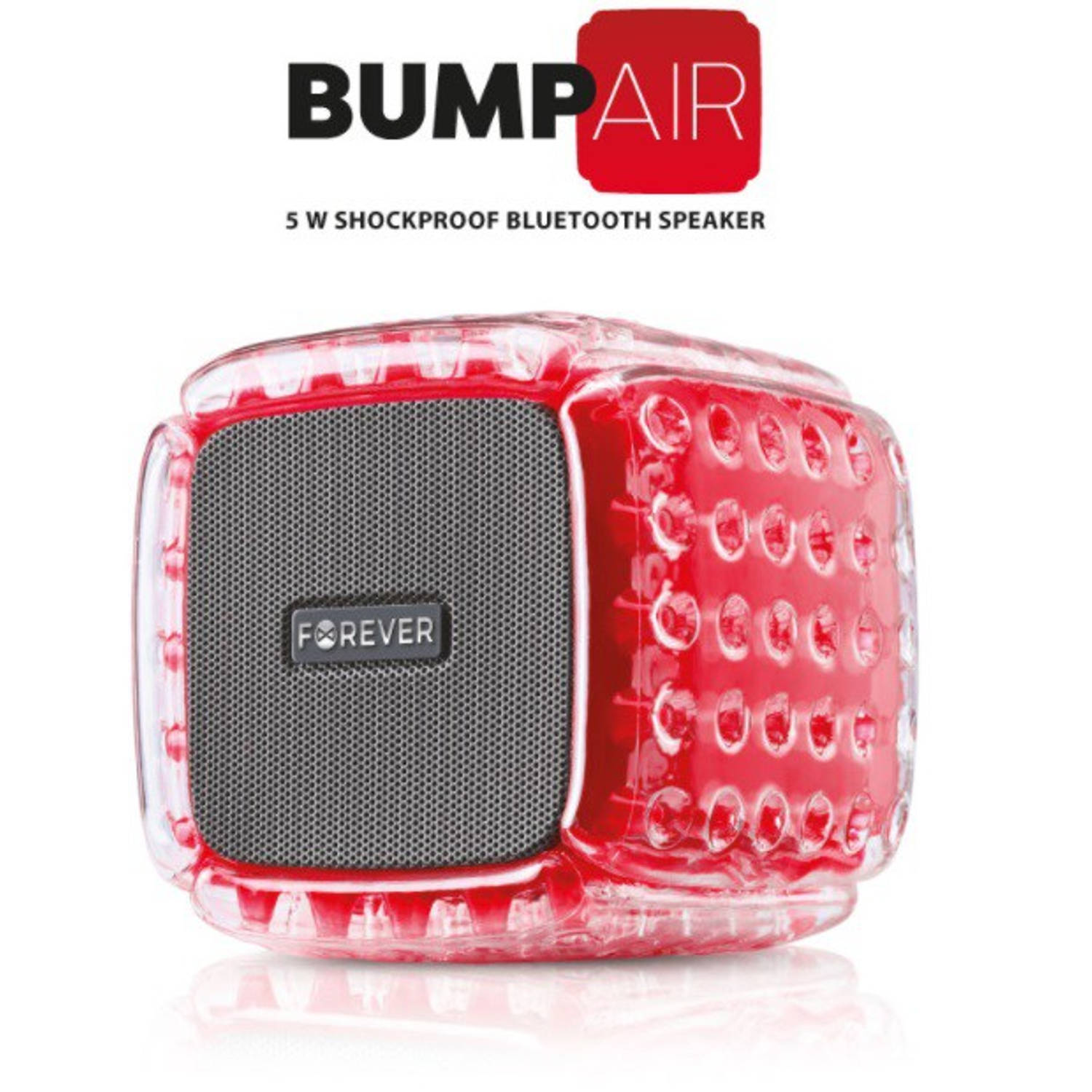 Forever Bump Air - Bluetooth speaker - Schokbestendig - 5W - Rood