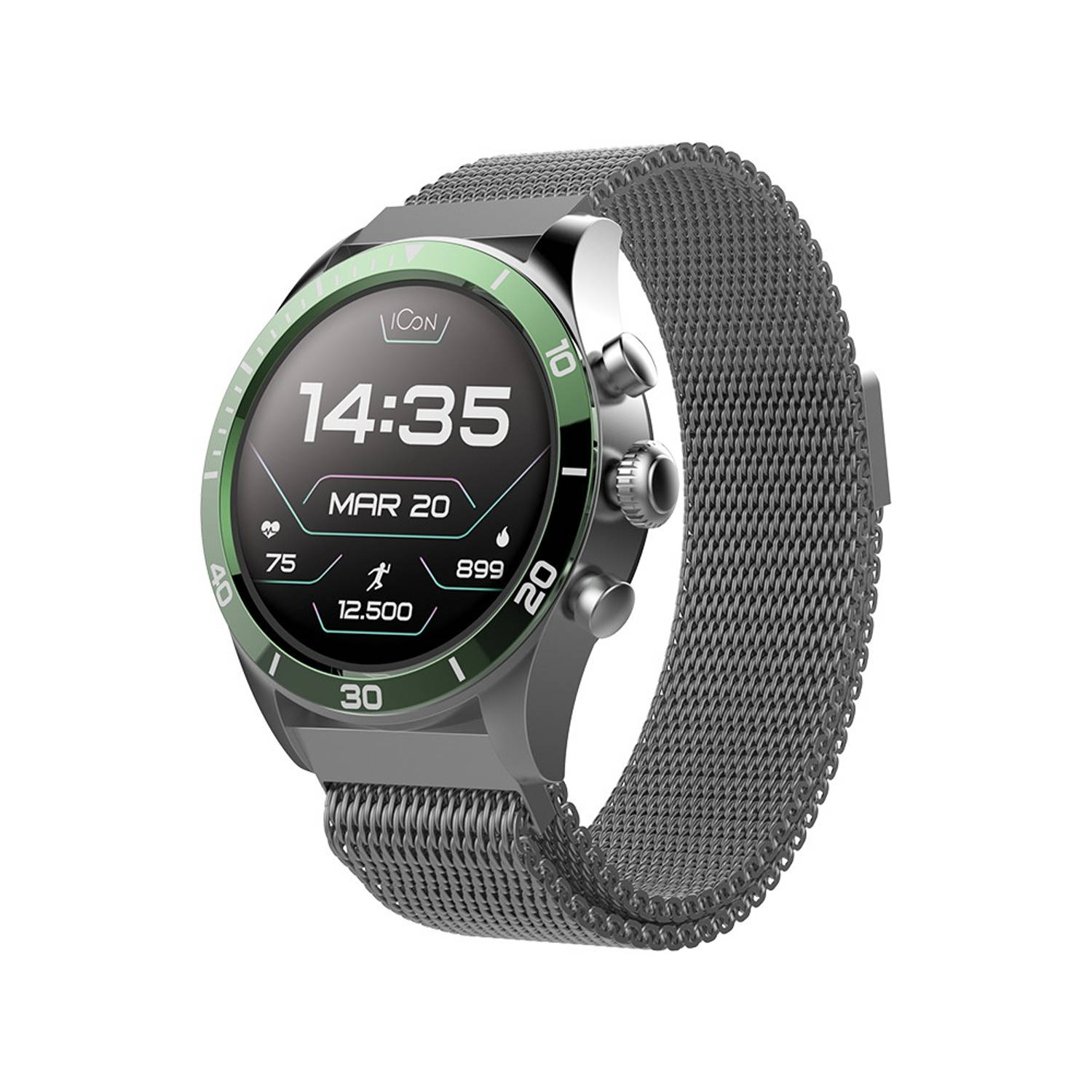 Forever Icon AW-100 AMOLED Smartwatch Groen-Zwart