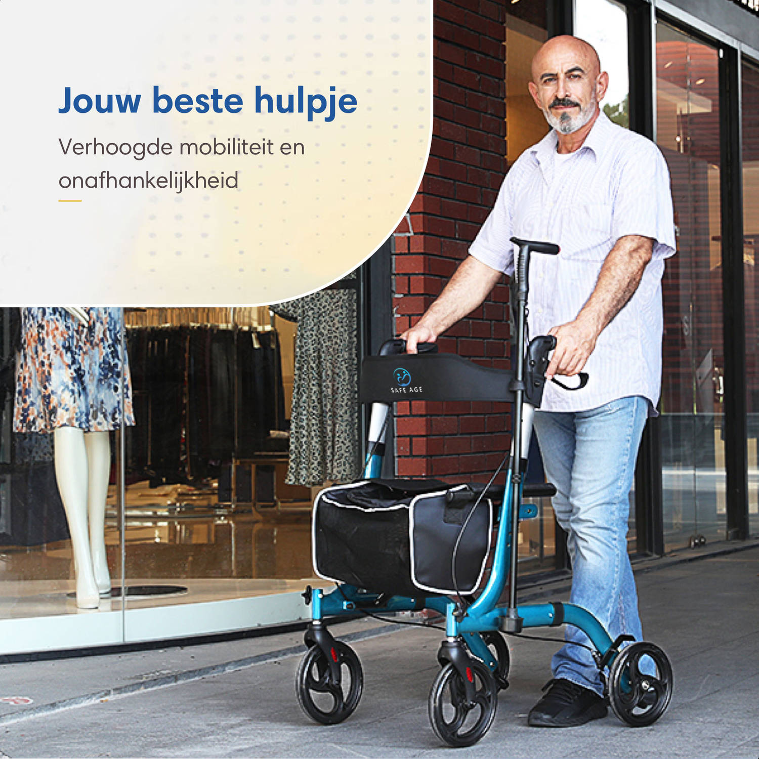 Safe Age® Rollator lichtgewicht en opvouwbaar zitfunctie voor