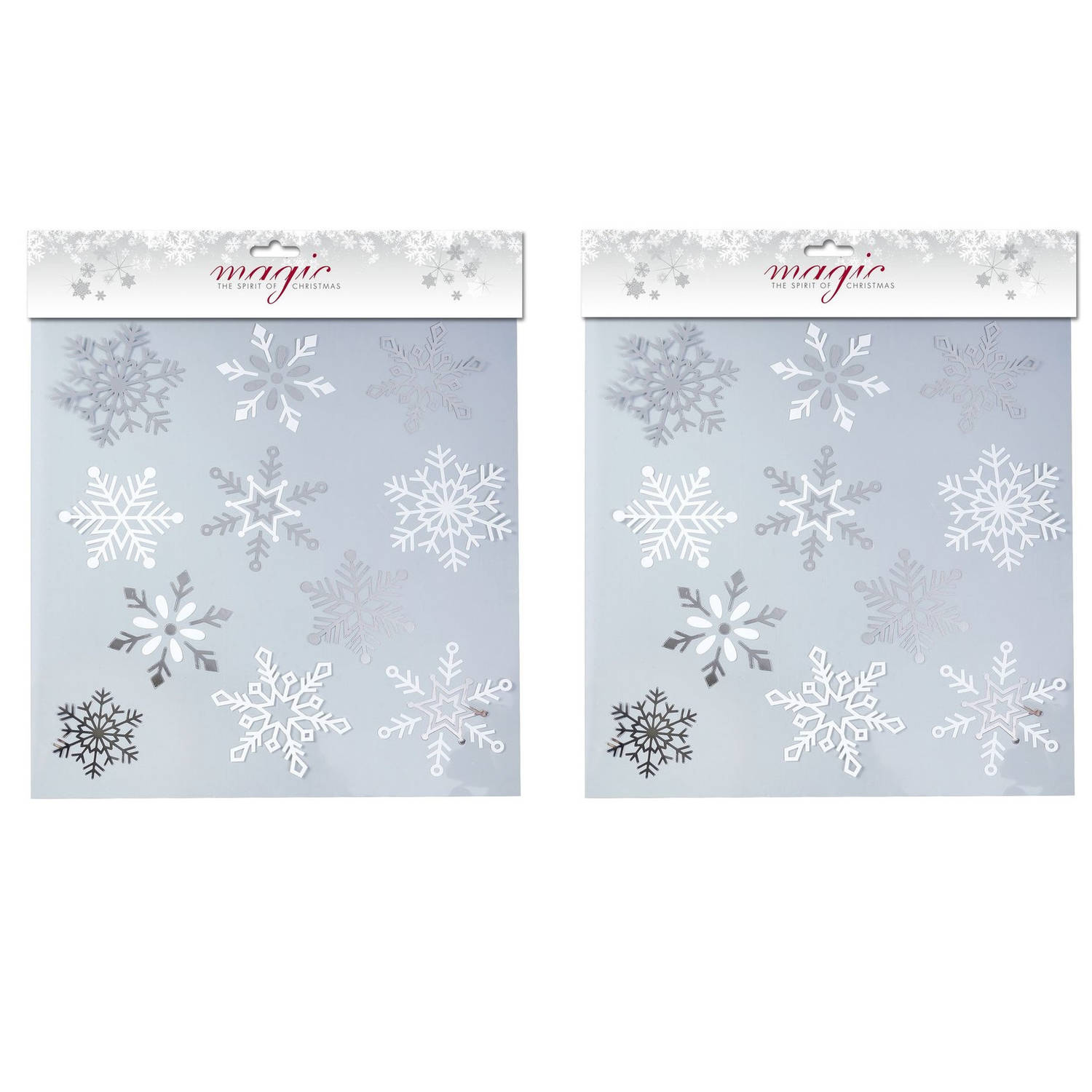 2x stuks velletjes raamstickers sneeuwvlokken 30,5 cm raamversiering/raamdecoratie Feeststickers | Blokker