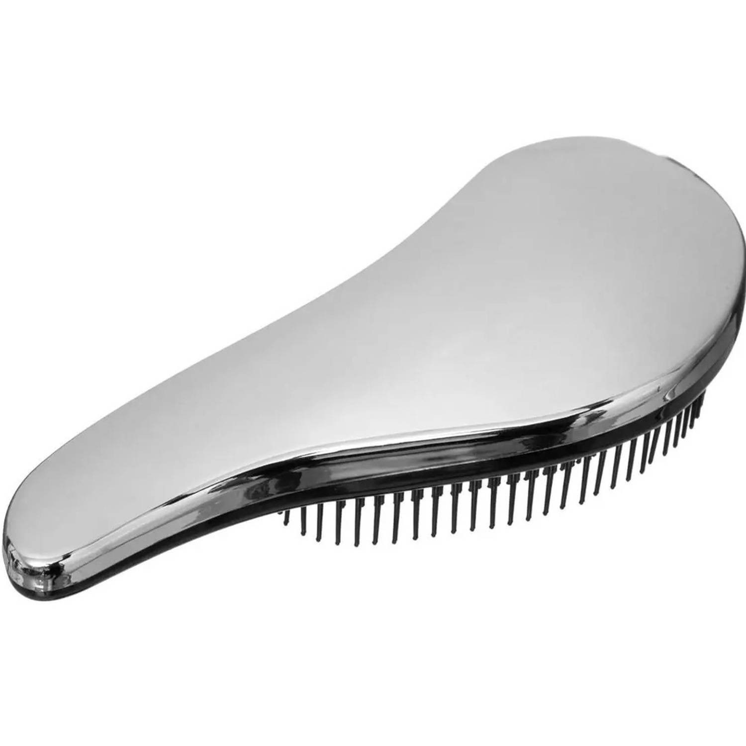Haarborstel anti-klit zilver 18,5 cm van kunststof Haarborstels