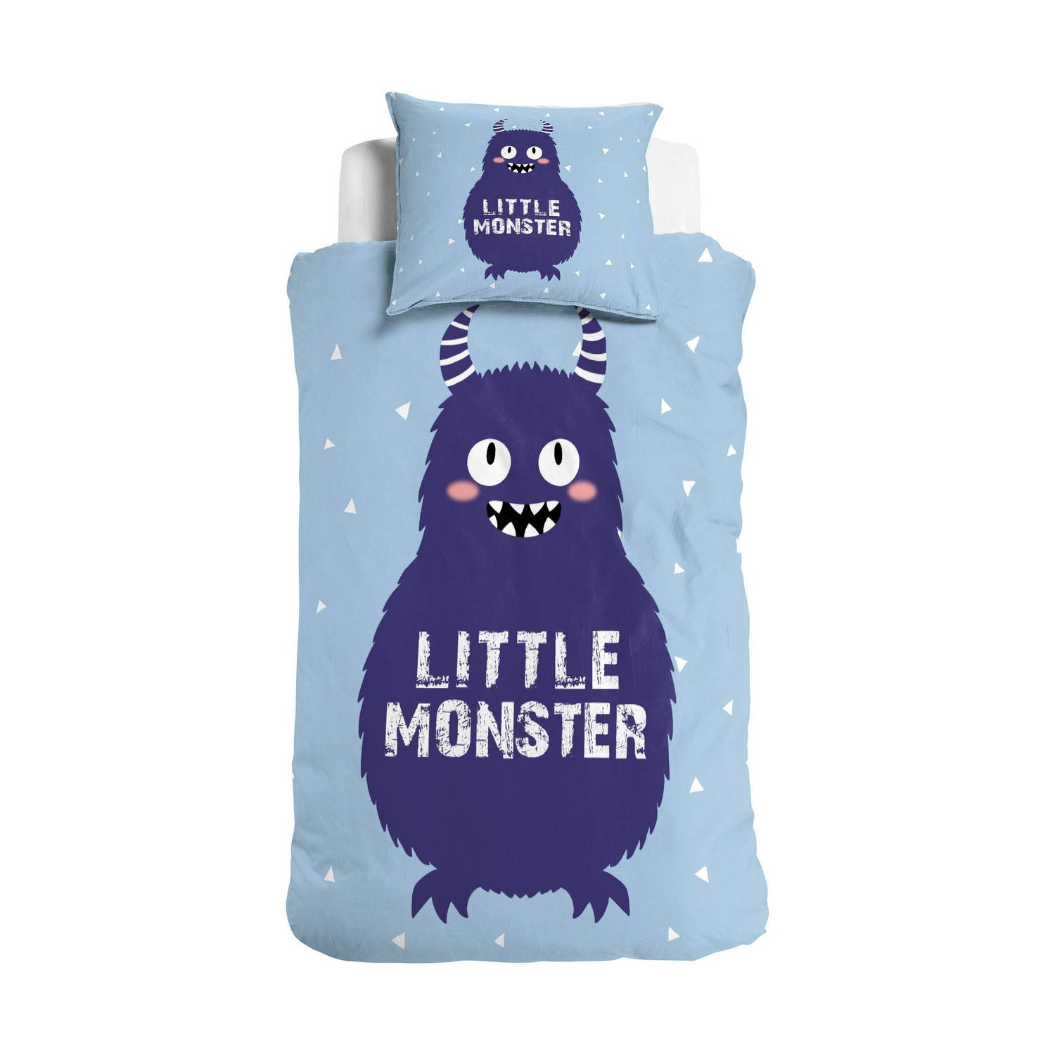 Little Monster Dekbedovertrek Little monster blauw 140x200cm