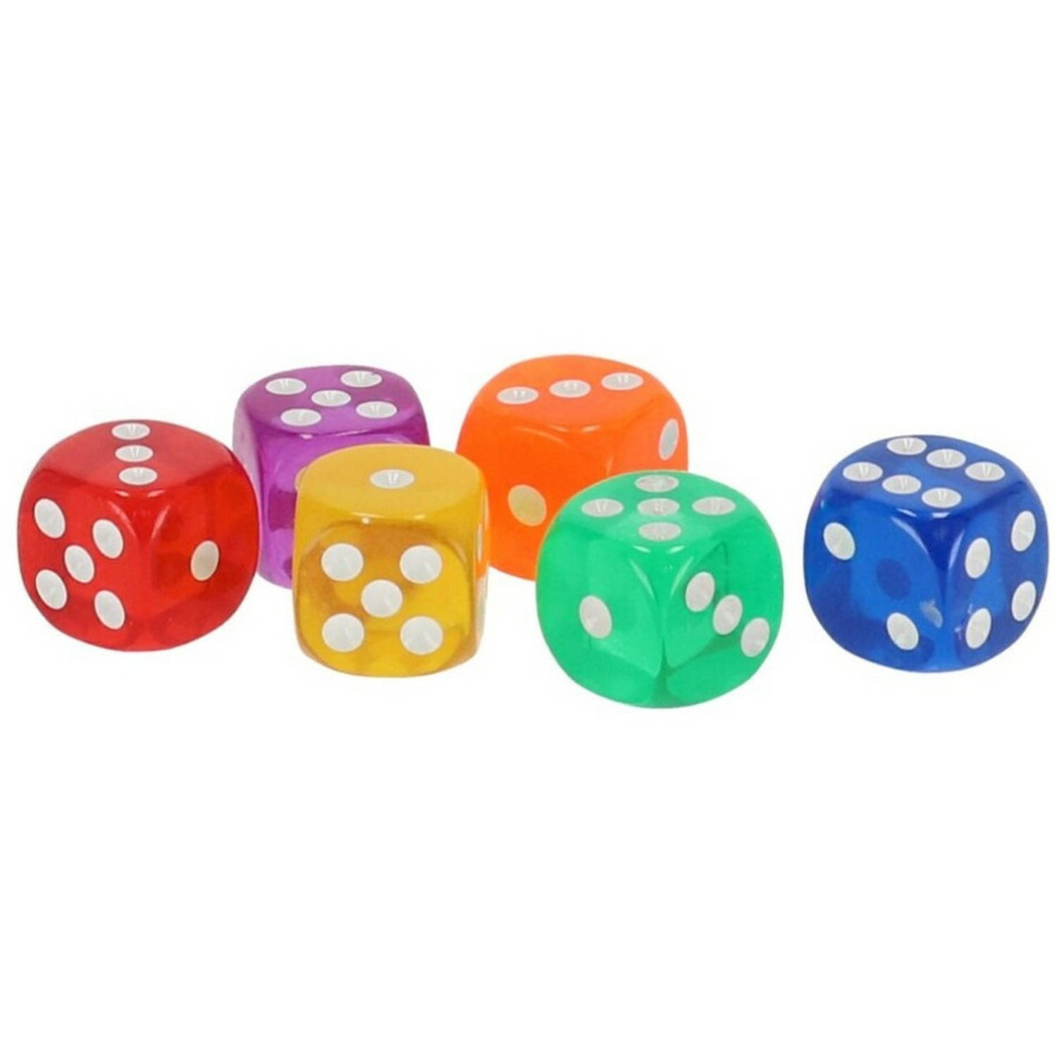 Gerim - Speelgoed spellen Dobbelstenen multi kleuren 6x stuks