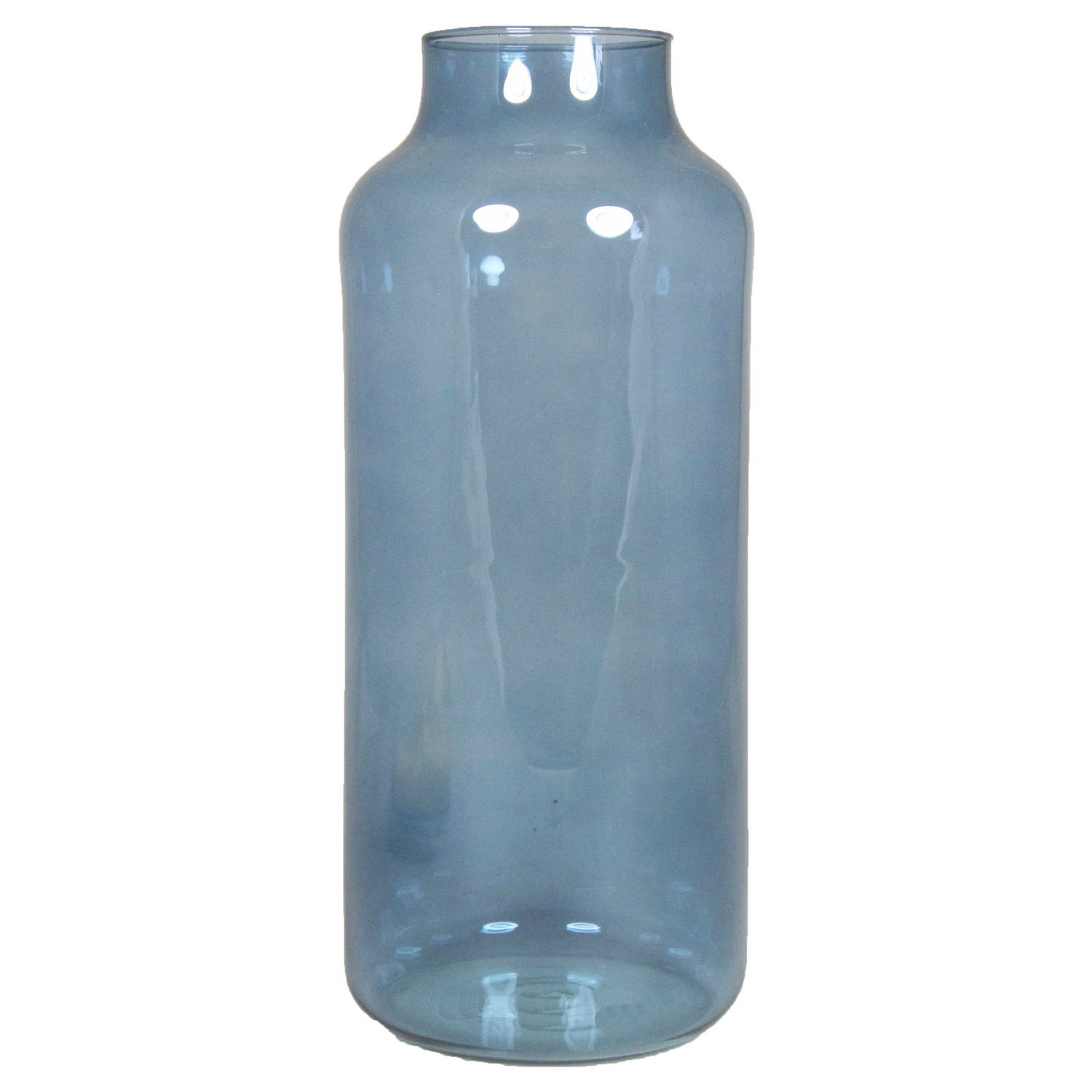 Floran Bloemenvaas - Apotheker model - blauw/transparant glas - H35 x D15 cm