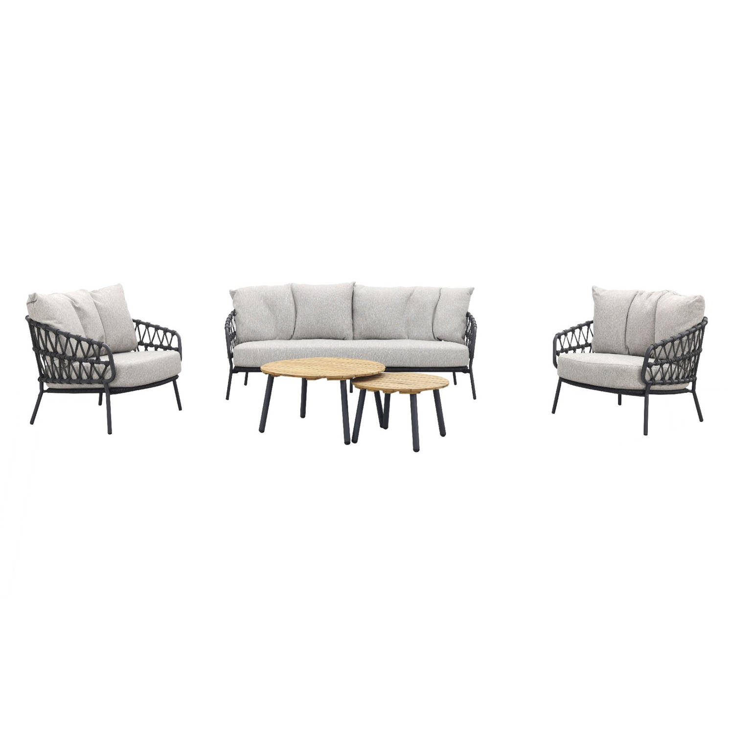 4 Seasons Calpi stoel-bank loungeset met Mindo koffietafels - 5-delig