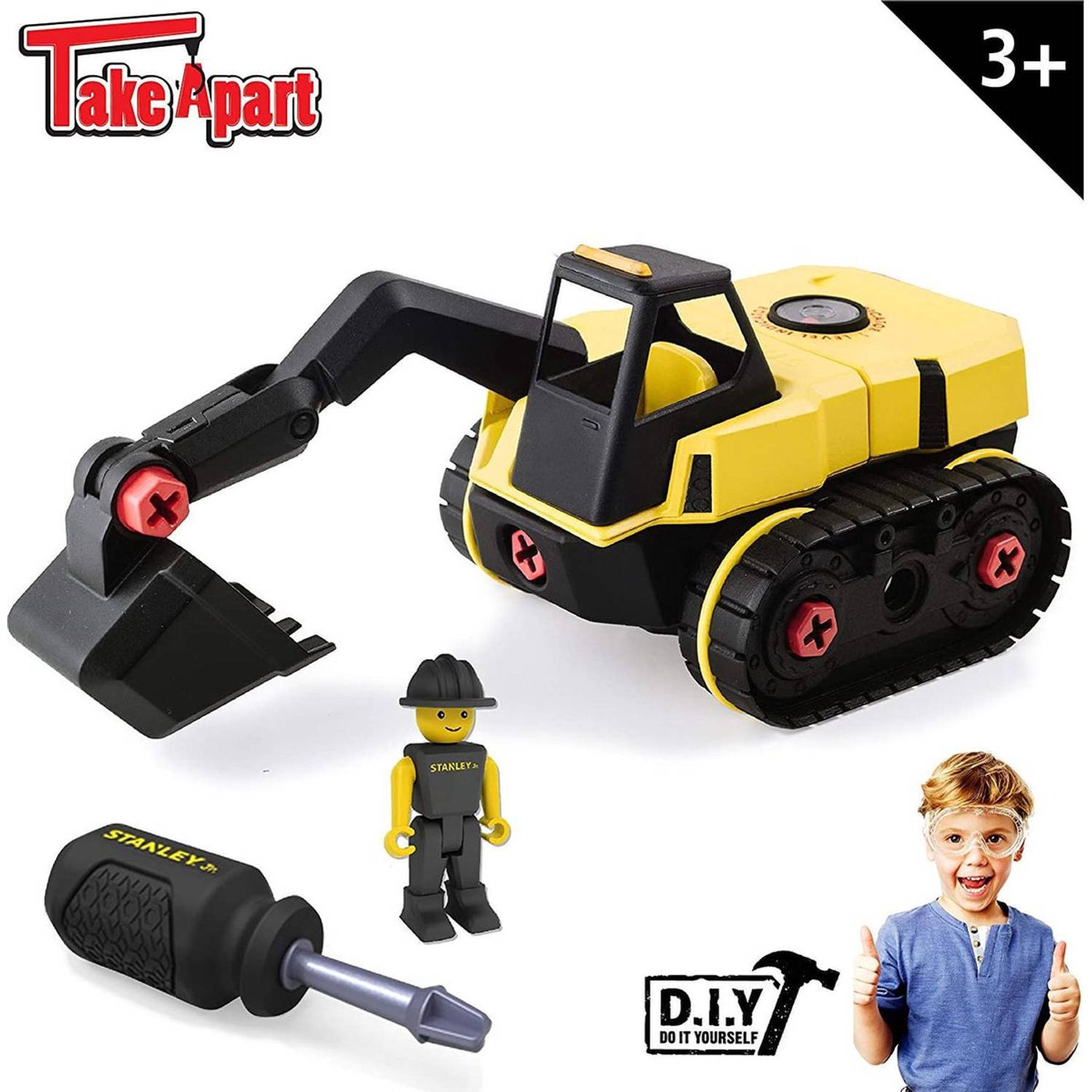 Stanley Speelgoed Graafmachine Kinderen Vanaf 3 Jaar 25 Onderdelen Stem-speelgoed Zwart-geel