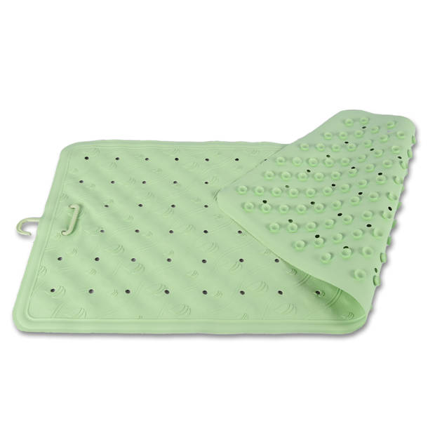 Stylish Green Bath Mat - 76x36cm - Natural Rubber - 535g - Single Piece