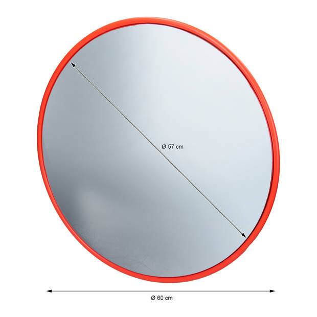 Verkeersspiegel rood, Ø 60 cm, met zwenkbare houder