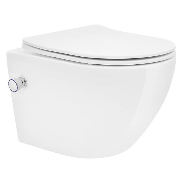 Inbouw-wc met bidetfunctie en nano-coating 49x36x33 cm Wit keramiek ML-Design