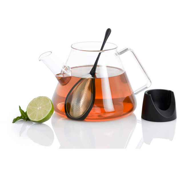 Adhoc - Tea Drop Theefilter Staand - Roestvast Staal - Zwart