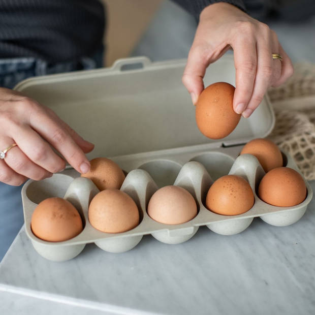 Koziol Bio-Circulair - Eggs To Go Eierdoos - Gerecycled Zonnebloemolie - Bruin
