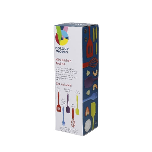 ColourWorks - Mini Keukengerei Set, Siliconen, 5 Delig - ColourWorks Brights