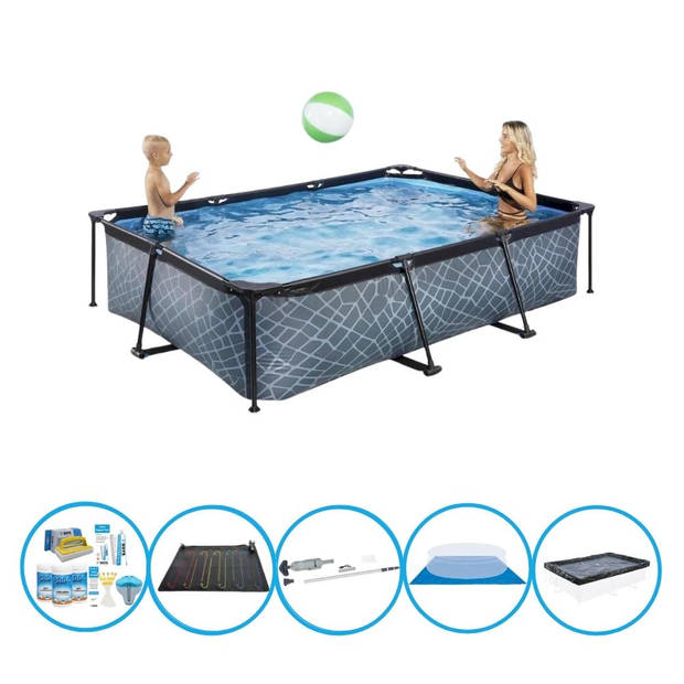 EXIT Zwembad Stone Grey - Frame Pool 300x200x65 cm - Met accessoires