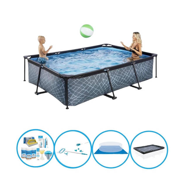 EXIT Zwembad Stone Grey - Frame Pool 300x200x65 cm - Compleet zwembadpakket