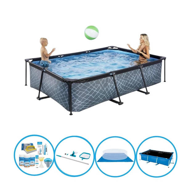 EXIT Zwembad Stone Grey - Frame Pool 300x200x65 cm - Zwembad Deal