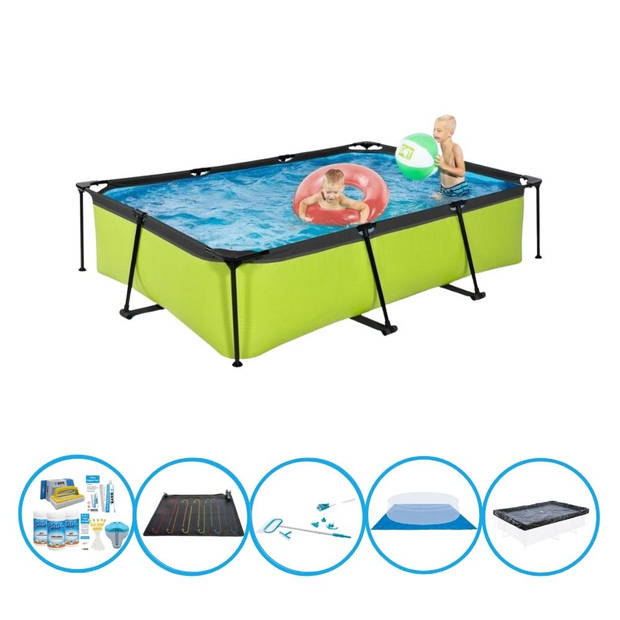 EXIT Zwembad Lime - Frame Pool 300x200x65 cm - Inclusief bijbehorende accessoires