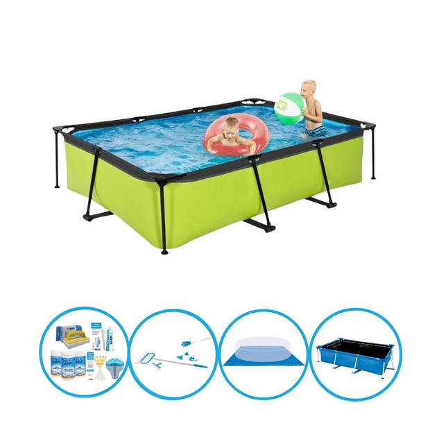 EXIT Zwembad Lime - Frame Pool 300x200x65 cm - Plus accessoires