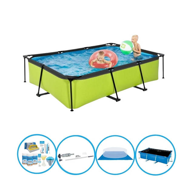 EXIT Zwembad Lime - Frame Pool 300x200x65 cm - Plus bijbehorende accessoires