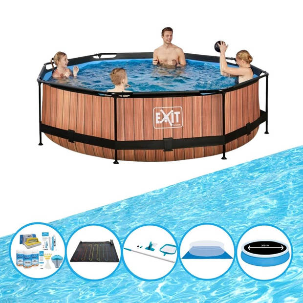 EXIT Zwembad Timber Style - Frame Pool ø300x76cm - Zwembad Bundel