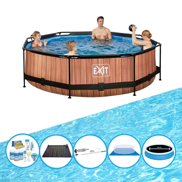 EXIT Zwembad Timber Style - Frame Pool ø300x76cm - Zwembad Combi Deal