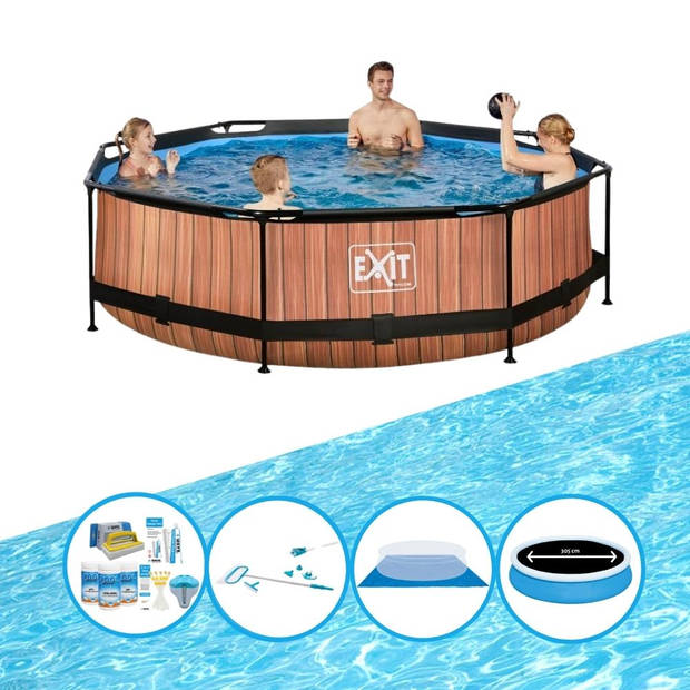 EXIT Zwembad Timber Style - Frame Pool ø300x76cm - Plus accessoires