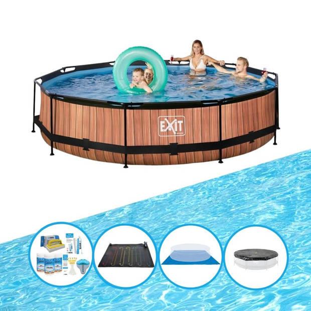 EXIT Zwembad Timber Style - Frame Pool ø360x76cm - Met bijbehorende accessoires