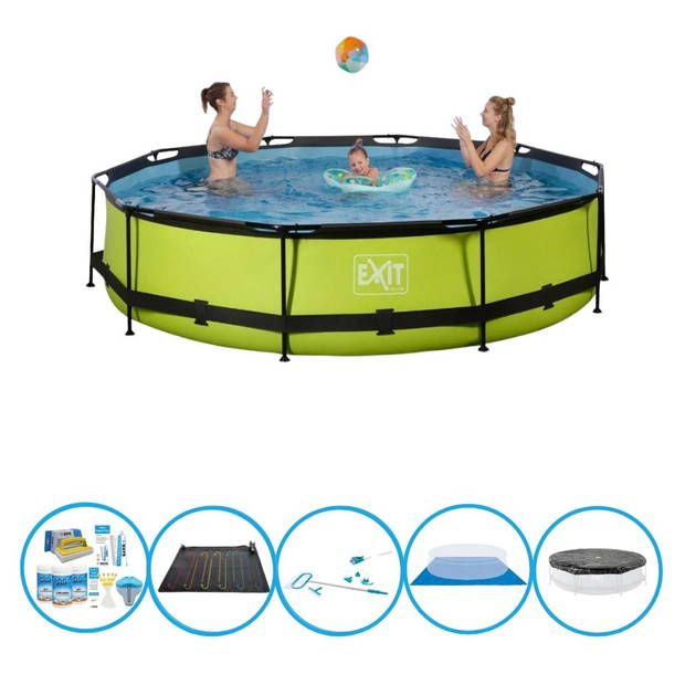 EXIT Zwembad Lime - Frame Pool ø360x76cm - Inclusief bijbehorende accessoires