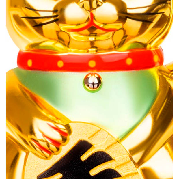 Aziatische zwaaiende gelukskat/geluksbrenger goud Maneki Neko