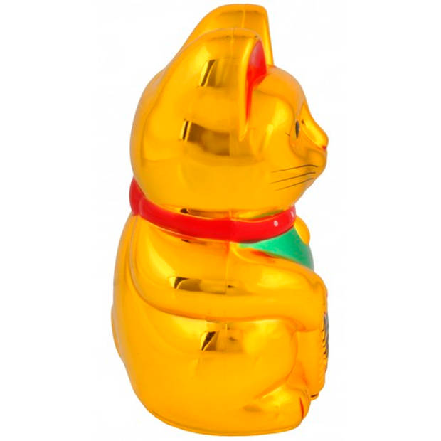 Aziatische zwaaiende gelukskat/geluksbrenger goud Maneki Neko