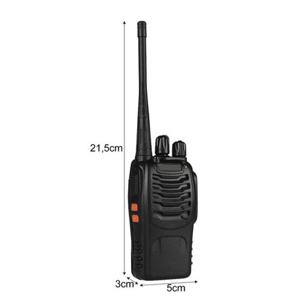 Set van 2 Walkie talkies met een bereik van 5 km zwart