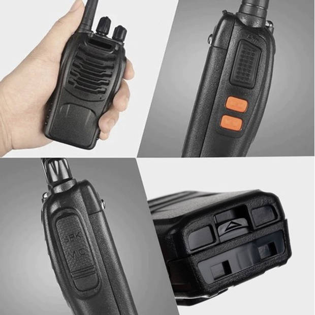 Set van 2 Walkie talkies met een bereik van 5 km zwart