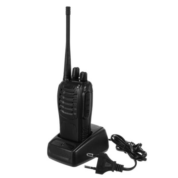 Set van 2 Walkie talkies met een bereik van 5 km zwart