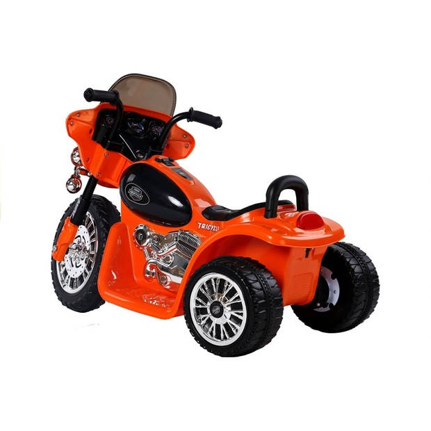 Elektrische politie chopper - trike - motor voor kinderen tot 25kg max 1-3 km/h oranje
