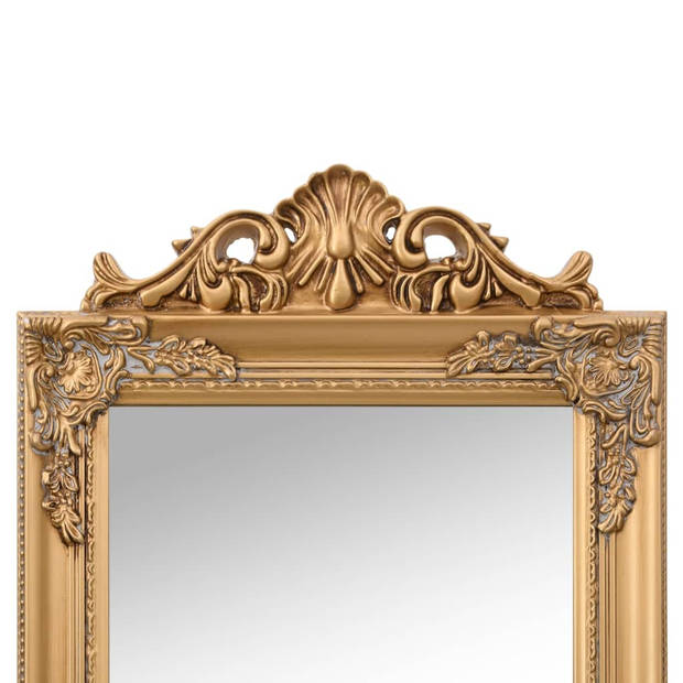 The Living Store Vrijstaande Spiegel - Barok - Inklapbaar - Stevig houten frame - Heldere weerspiegeling - Unieke