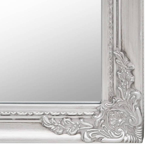 vidaXL Spiegel vrijstaand 40x160 cm wit zilverkleurig