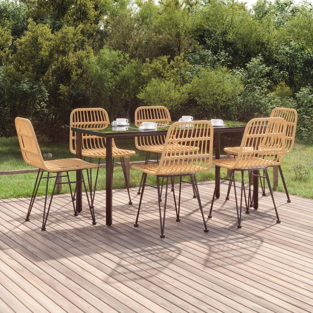 The Living Store Tuinset - PE-rattan - Stalen frame - Gehard glas - Comfortabele zitplaats