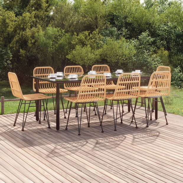 vidaXL 9-delige Tuinset poly rattan