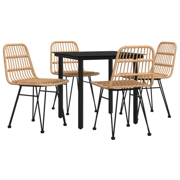 vidaXL 5-delige Tuinset poly rattan