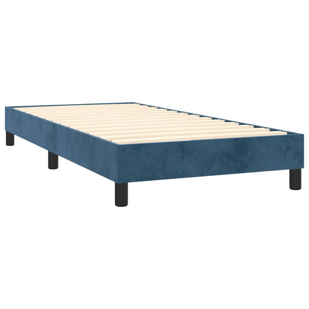 vidaXL Bedframe zonder matras 80x200 cm fluweel donkerblauw