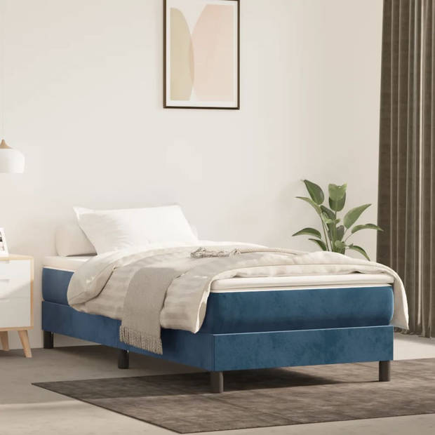 vidaXL Bedframe fluweel donkerblauw 80x200 cm