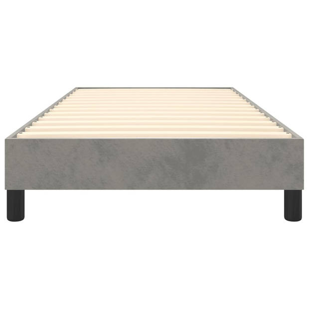 vidaXL Bedframe fluweel lichtgrijs 90x190 cm