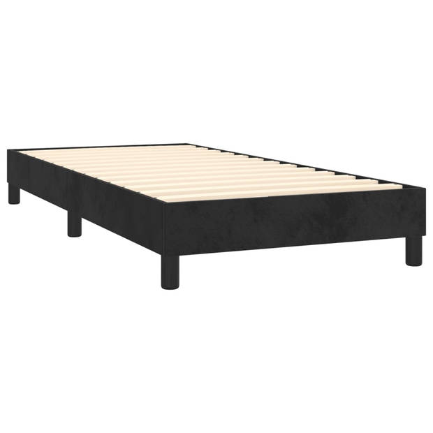 vidaXL Boxspring met matras fluweel zwart 90x190 cm