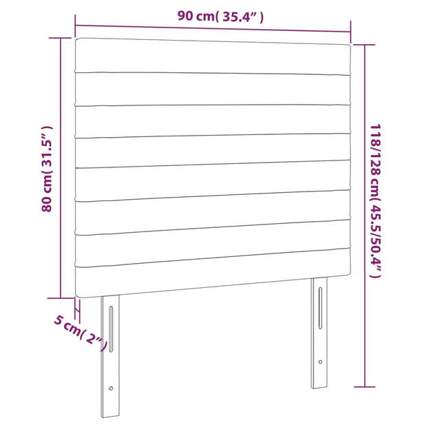 vidaXL Hoofdborden 2 st 90x5x78/88 cm fluweel donkergroen