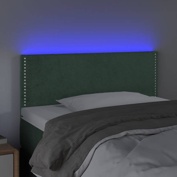 vidaXL Hoofdbord LED 80x5x78/88 cm fluweel donkergroen